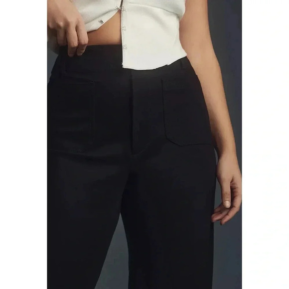 New Anthropologie Colette Ponte Cropped Wide Leg Pants in Black 32 - Picture 4 of 12